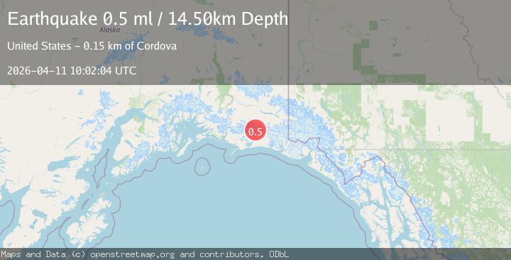 Map of 94 km S of McCarthy, Alaska