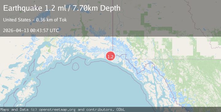 Map of 116 km NW of Yakutat, Alaska