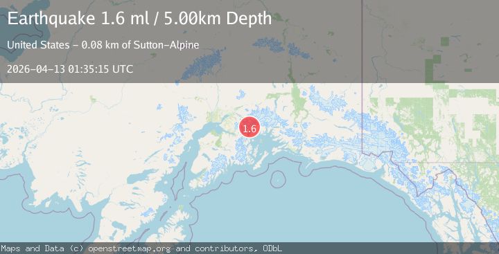 Map of 47 km NE of Whittier, Alaska