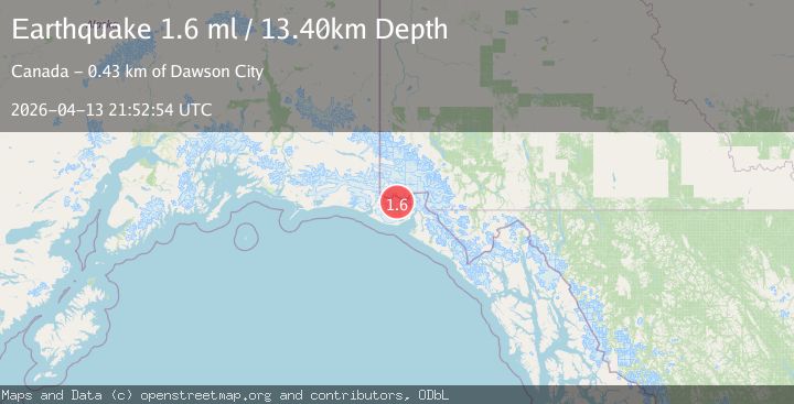 Map of 76 km NNW of Yakutat, Alaska