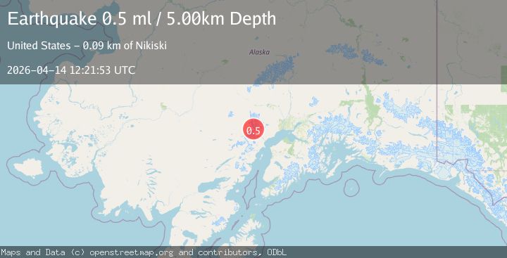 Map of 74 km WNW of Tyonek, Alaska