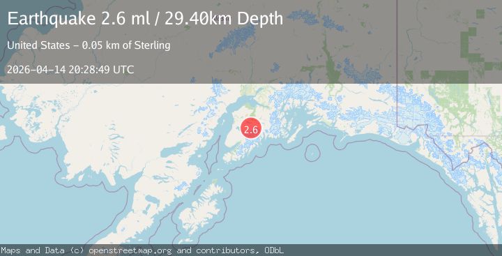 Map of 33 km SW of Cooper Landing, Alaska