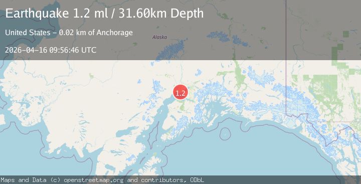 Map of 15 km WSW of Point MacKenzie, Alaska
