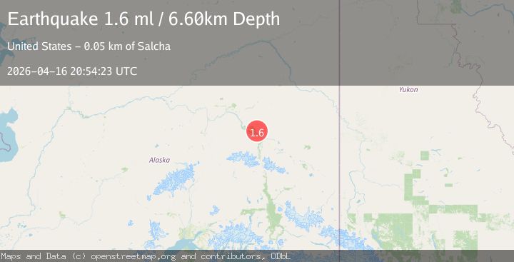 Map of 16 km NNW of Whitestone, Alaska