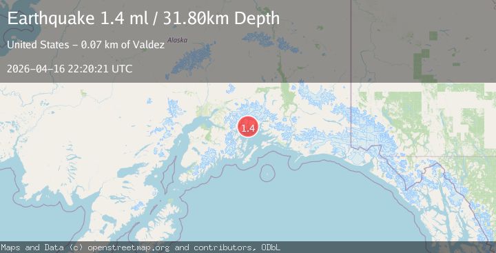 Map of 48 km W of Tatitlek, Alaska