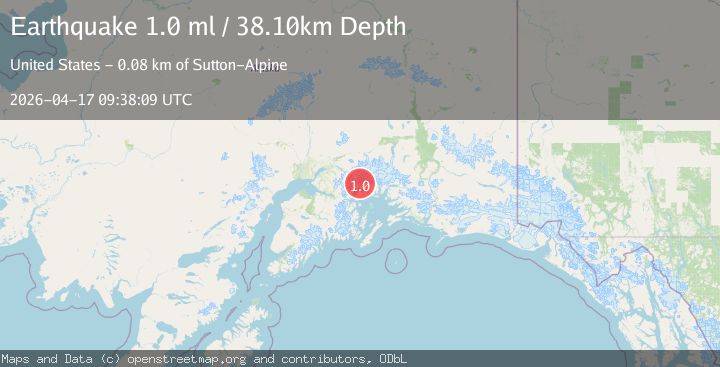 Map of 61 km NE of Whittier, Alaska