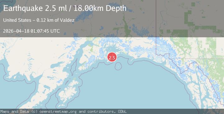 Map of 45 km E of Chenega, Alaska