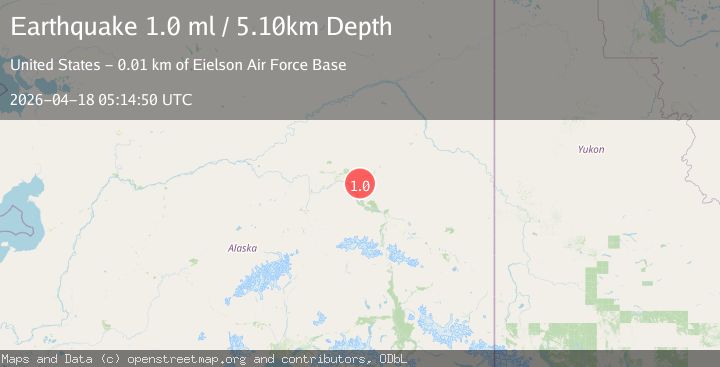 Map of 11 km NE of Eielson Air Force Base, Alaska