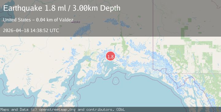 Map of 40 km WNW of Valdez, Alaska