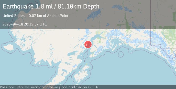 Map of 45 km NW of Ninilchik, Alaska
