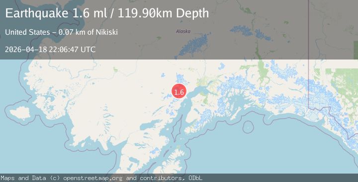 Map of 69 km W of Tyonek, Alaska