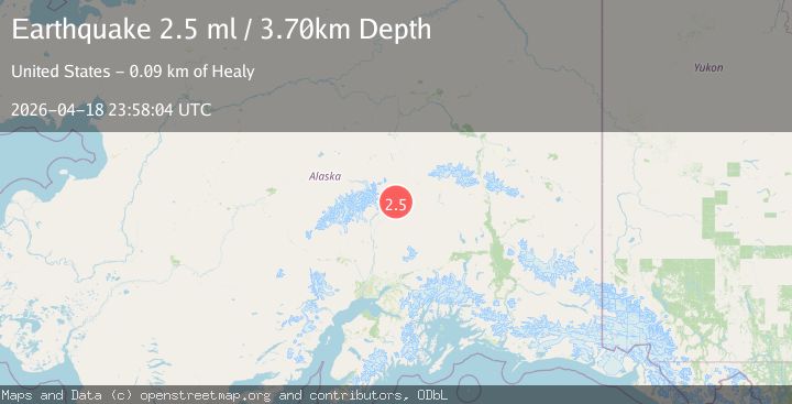 Map of 40 km SSW of Cantwell, Alaska
