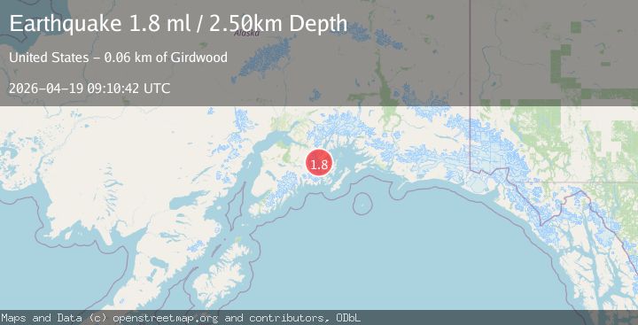 Map of 35 km SSE of Whittier, Alaska