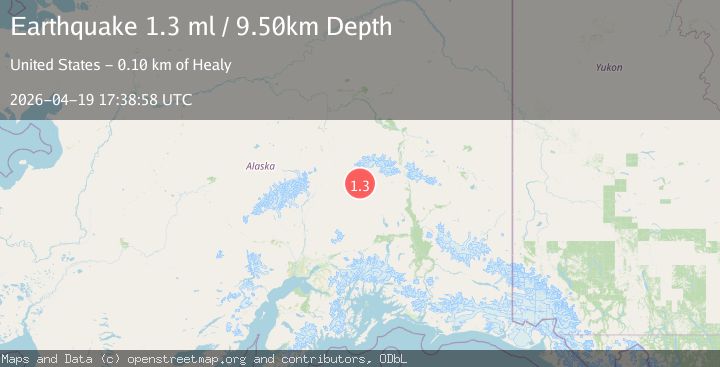 Map of 67 km ESE of Cantwell, Alaska