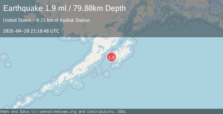 Map of 52 km SW of Karluk, Alaska