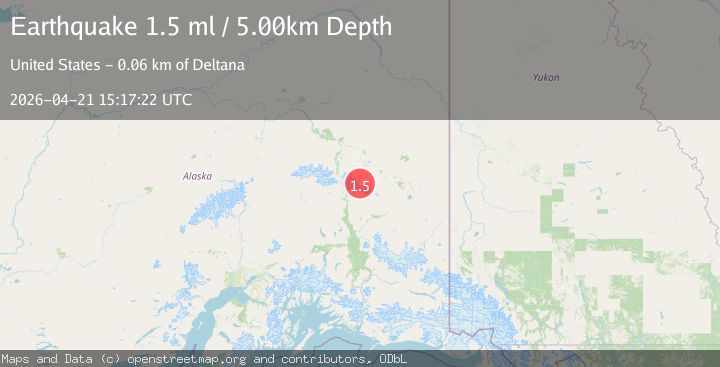 Map of 34 km SSW of Dry Creek, Alaska