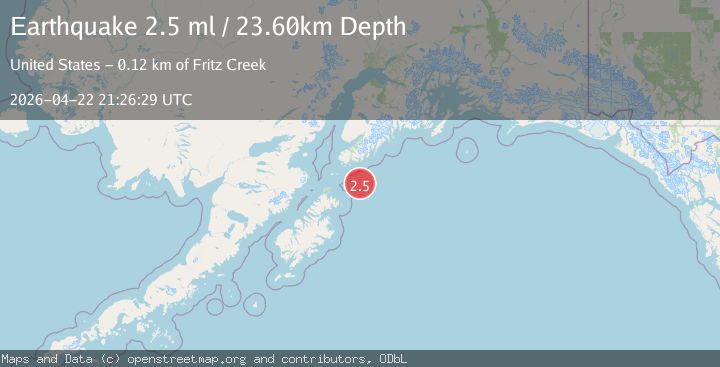 Map of 86 km SSE of Port Graham, Alaska
