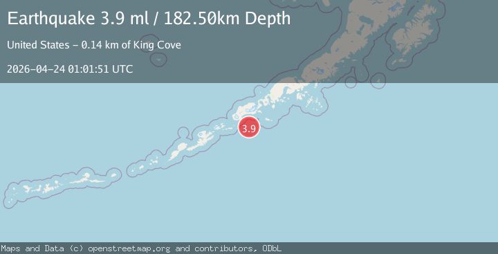 Map of 84 km SSW of False Pass, Alaska