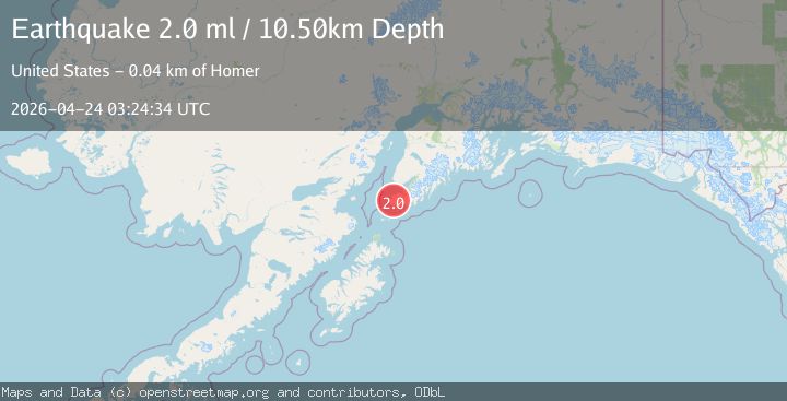 Map of 4 km SSE of Port Graham, Alaska