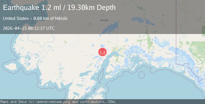 Map of 66 km WNW of Tyonek, Alaska