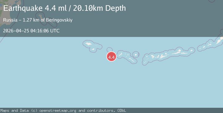 Map of 236 km ESE of Attu Station, Alaska