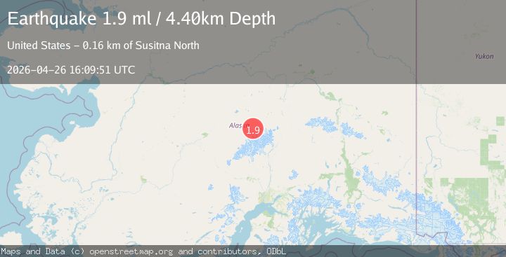 Map of 30 km ESE of Denali National Park, Alaska