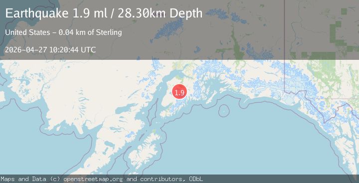 Map of 28 km SW of Cooper Landing, Alaska