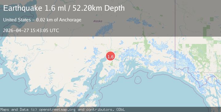 Map of 18 km WSW of Anchorage, Alaska