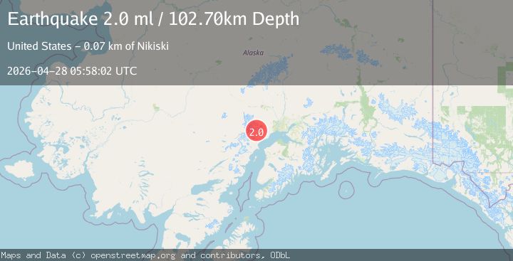 Map of 44 km WNW of Beluga, Alaska