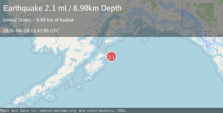 Map of 91 km ENE of Ouzinkie, Alaska