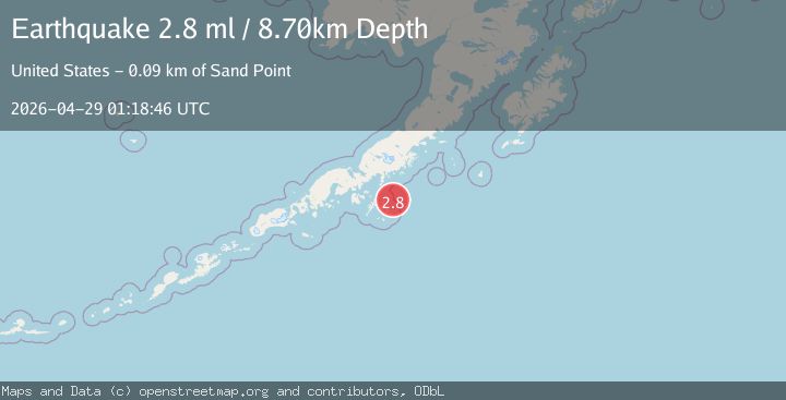 Map of 73 km S of Perryville, Alaska