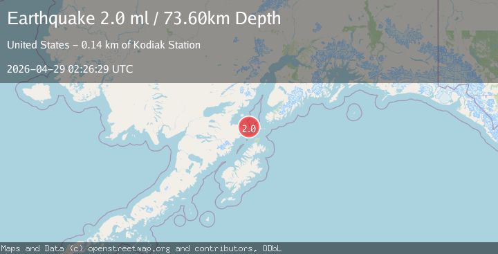 Map of 74 km SW of Nanwalek, Alaska