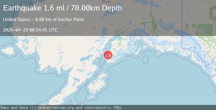 Map of 1 km ENE of Anchor Point, Alaska