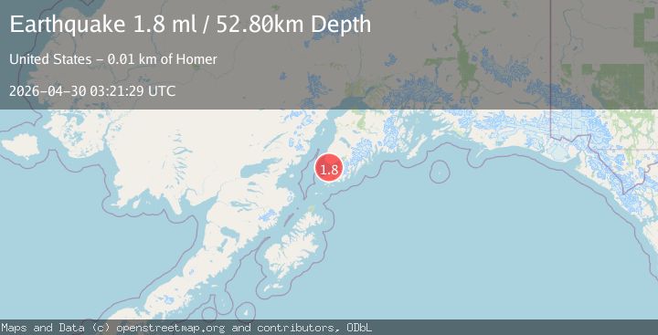 Map of 9 km SSW of Homer, Alaska