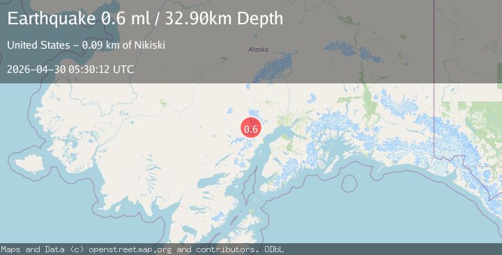 Map of 76 km WNW of Tyonek, Alaska