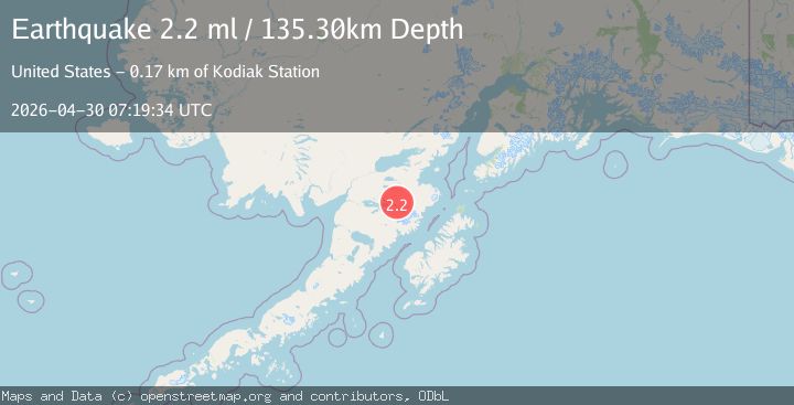 Map of 85 km S of Kokhanok, Alaska