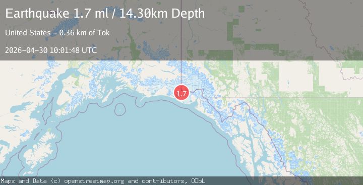 Map of 100 km NW of Yakutat, Alaska