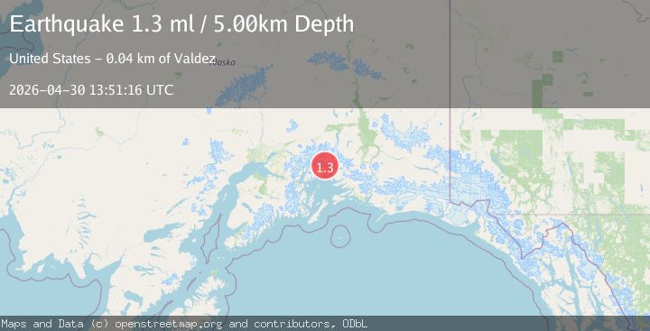 Map of 37 km W of Valdez, Alaska