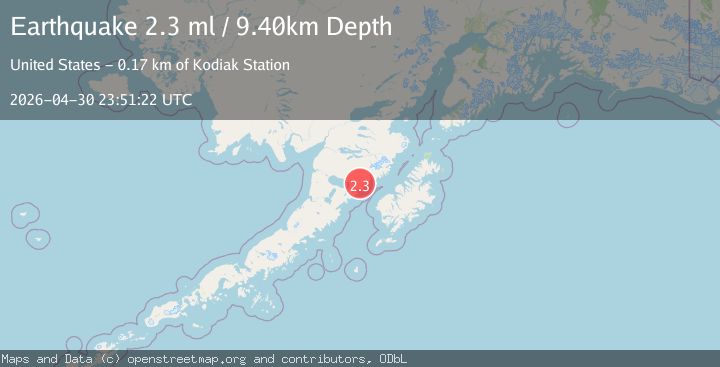 Map of 69 km WNW of Karluk, Alaska