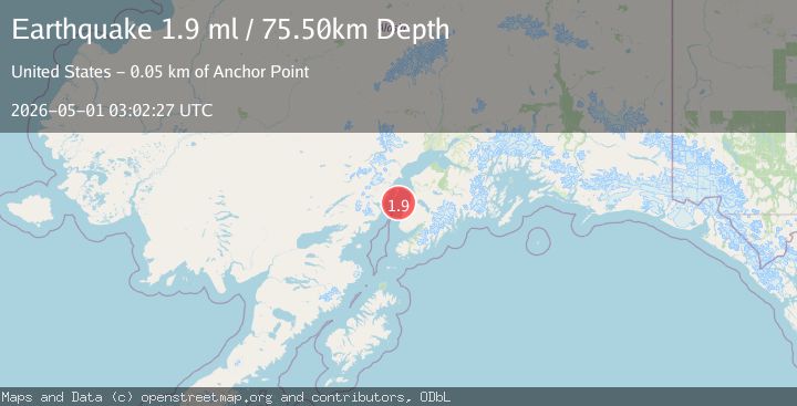 Map of 22 km NNW of Ninilchik, Alaska