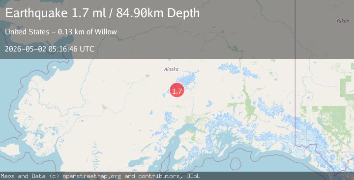 Map of 44 km WNW of Petersville, Alaska