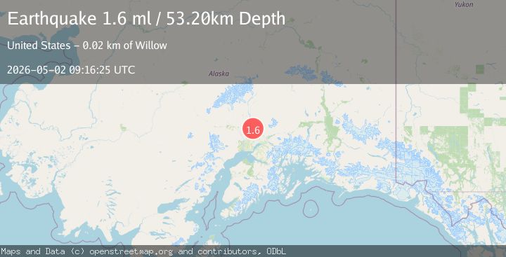 Map of 22 km NNE of Willow, Alaska