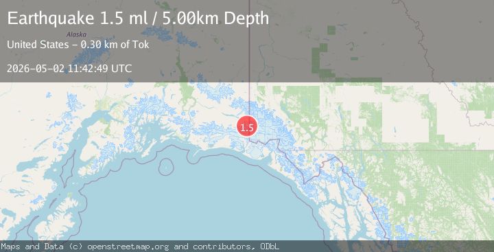 Map of 122 km SE of McCarthy, Alaska