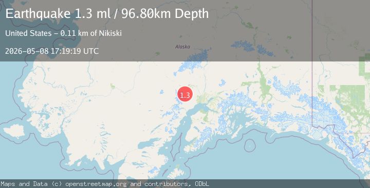Map of 45 km SSW of Skwentna, Alaska