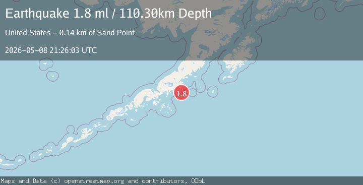 Map of 52 km ESE of Perryville, Alaska