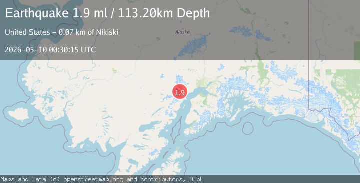 Map of 61 km W of Tyonek, Alaska