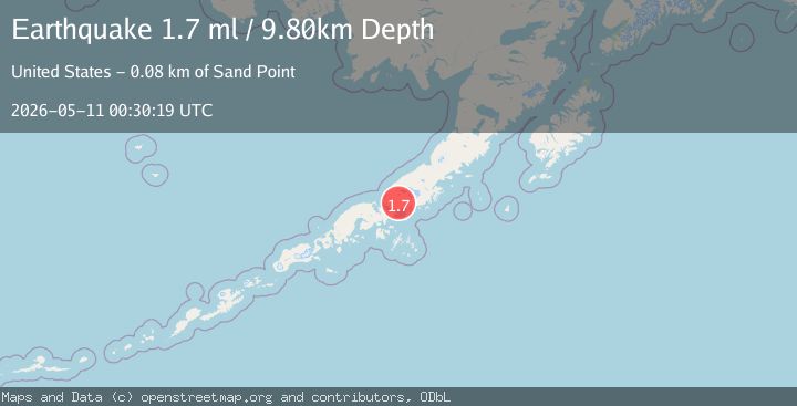 Map of 28 km WNW of Ivanof Bay, Alaska