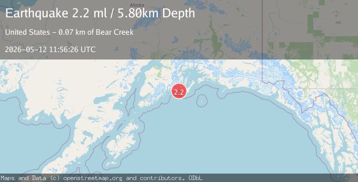 Map of 25 km SW of Chenega, Alaska