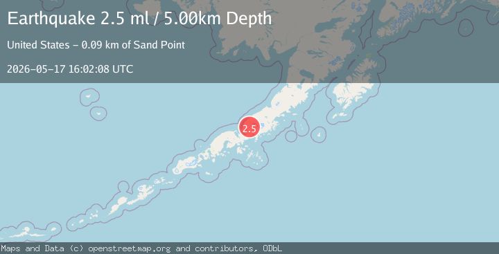 Map of 39 km WNW of Ivanof Bay, Alaska