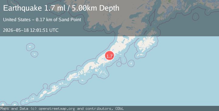 Map of 22 km NW of Chignik Lagoon, Alaska